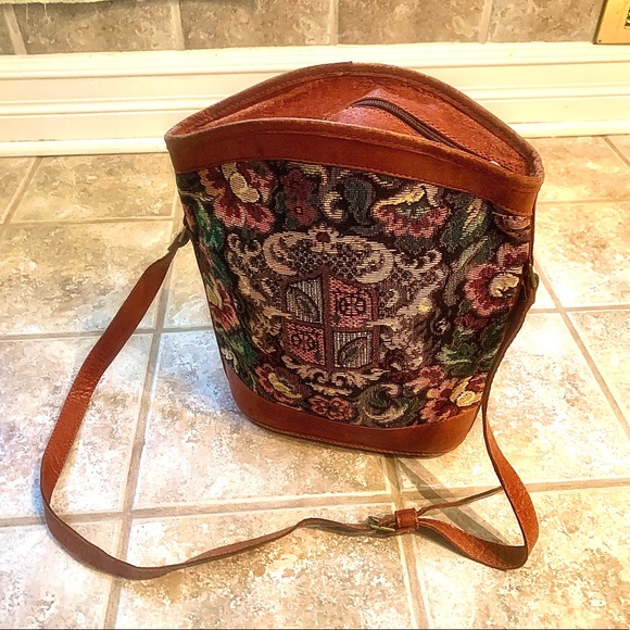 Leather and Tapestry Imported Purse - Picture 2 of 7